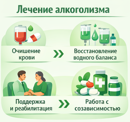 лечение алкоголизма в Кизеле этапы